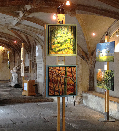 3 artists exhibiting in a 13th century crypt with Art Posts