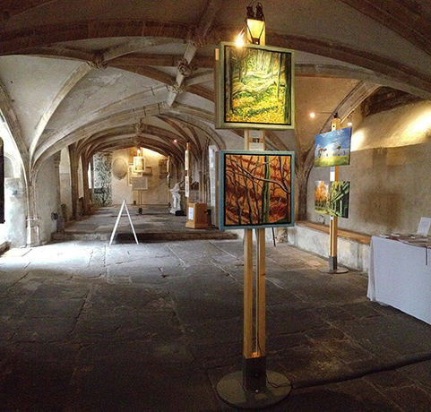 3 artists exhibiting in a 13th century crypt with Art Posts